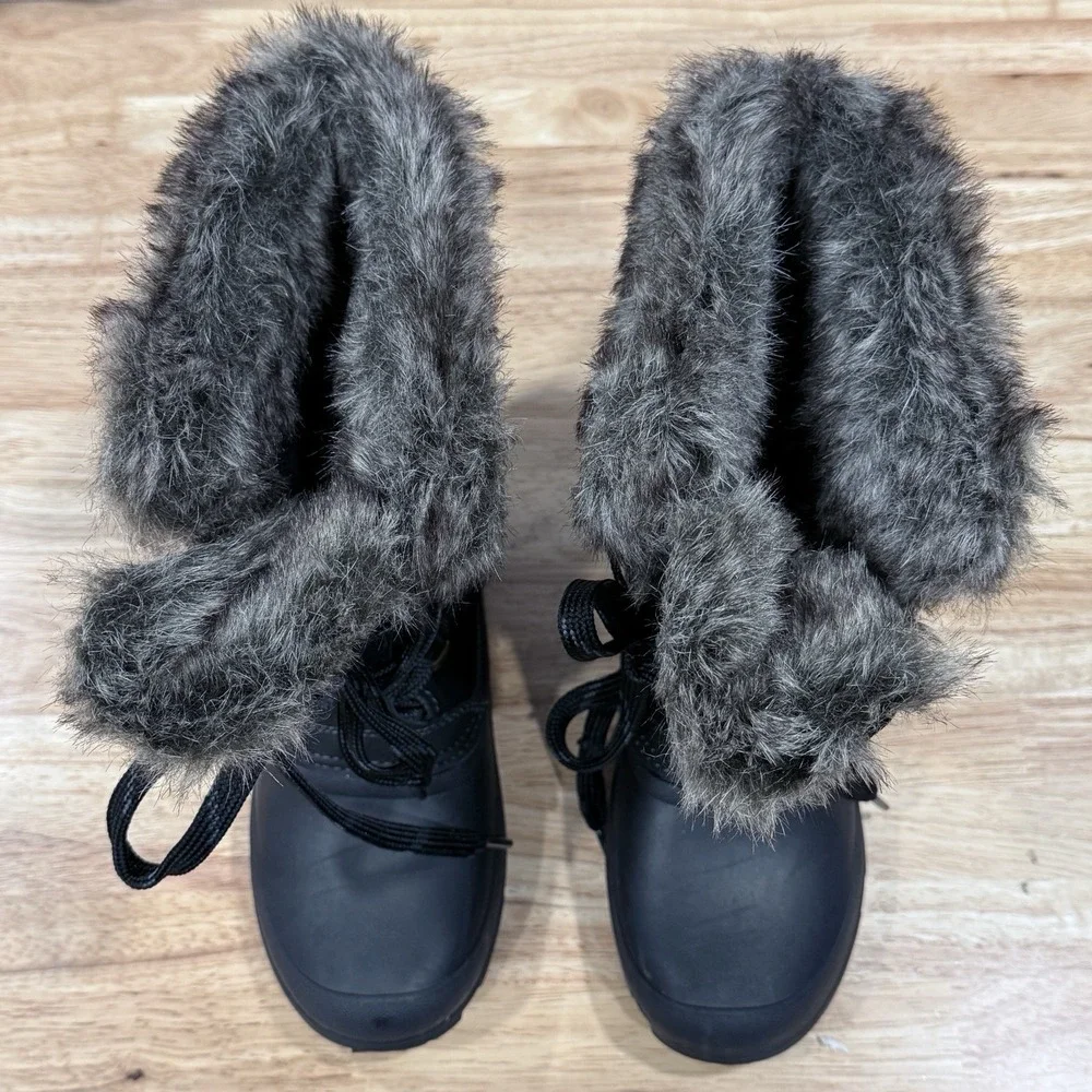 KHOMBU Boots Women's Size 6M Faux Fur Black #1056065 Slope Winter Outdoors